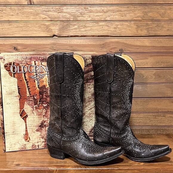 Old Gringo Women’s Leather Boots Size 7.5B Swarovski Crystals Snip Toe L2192-1 - Picture 1 of 16
